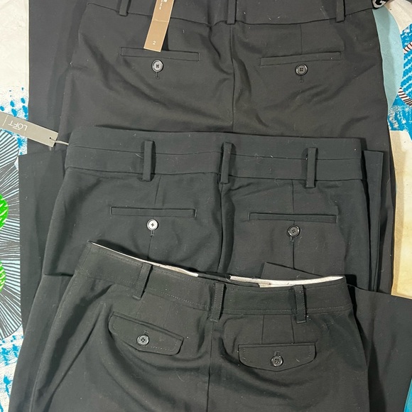 🔥 NWT LOT OF 3 LOFT WOMEN COTTON WORK BUSINESS TROUSERS 2 WIDE 1 PENCIL - Picture 13 of 16